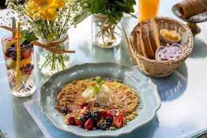 Honey Blossom Ricotta Pancakes